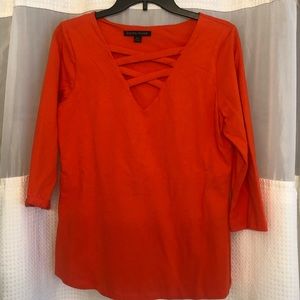 Boston Proper top-Orange- Size Lg
